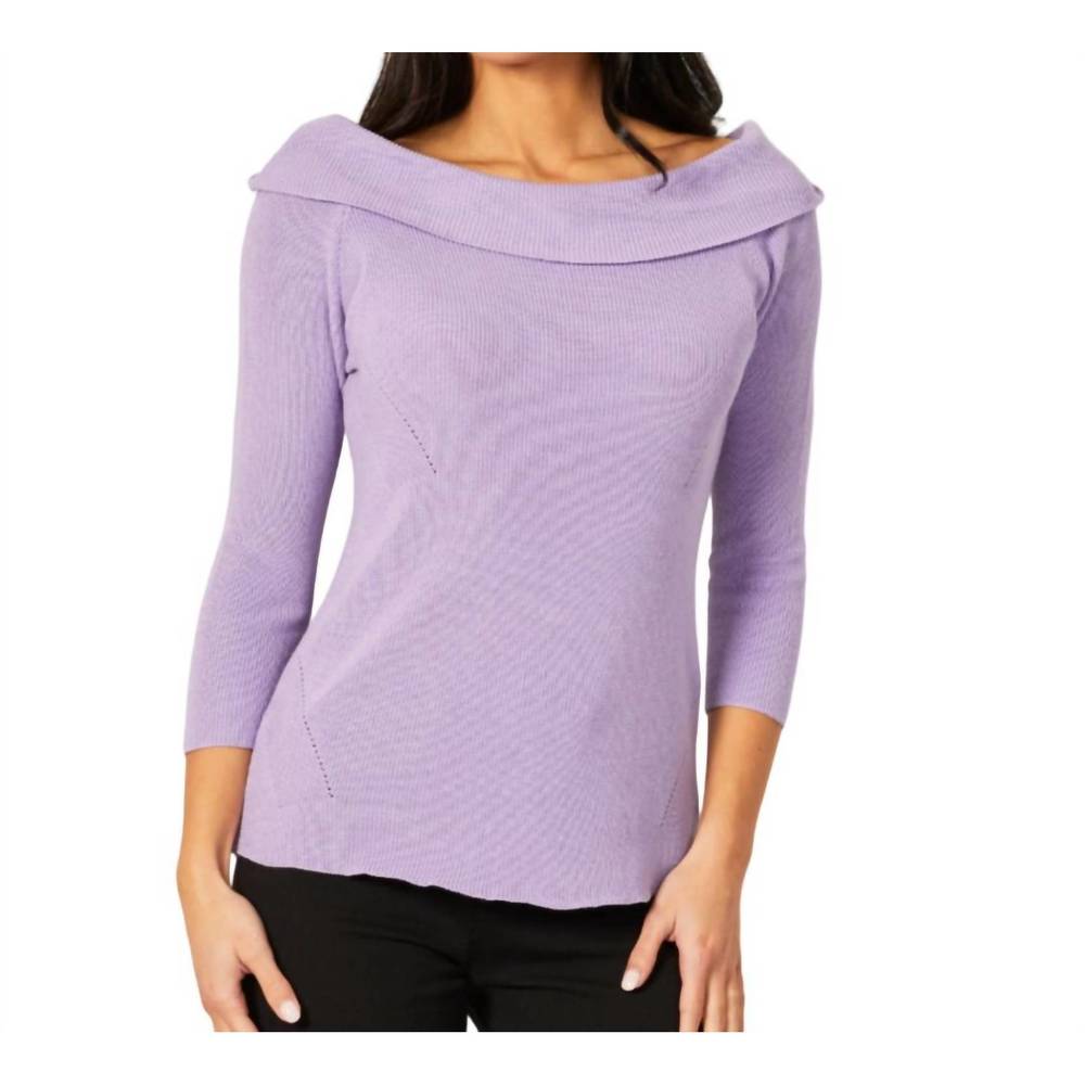 NEW ANGEL APPAREL off the shoulder ribbed detail top in lilac